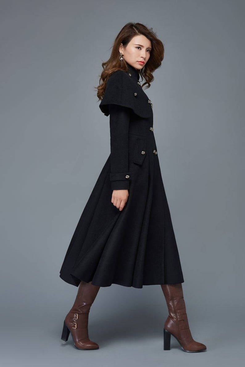 Wool Princess Coat Long Fit & Flare Double-Breasted Tailored | Etsy