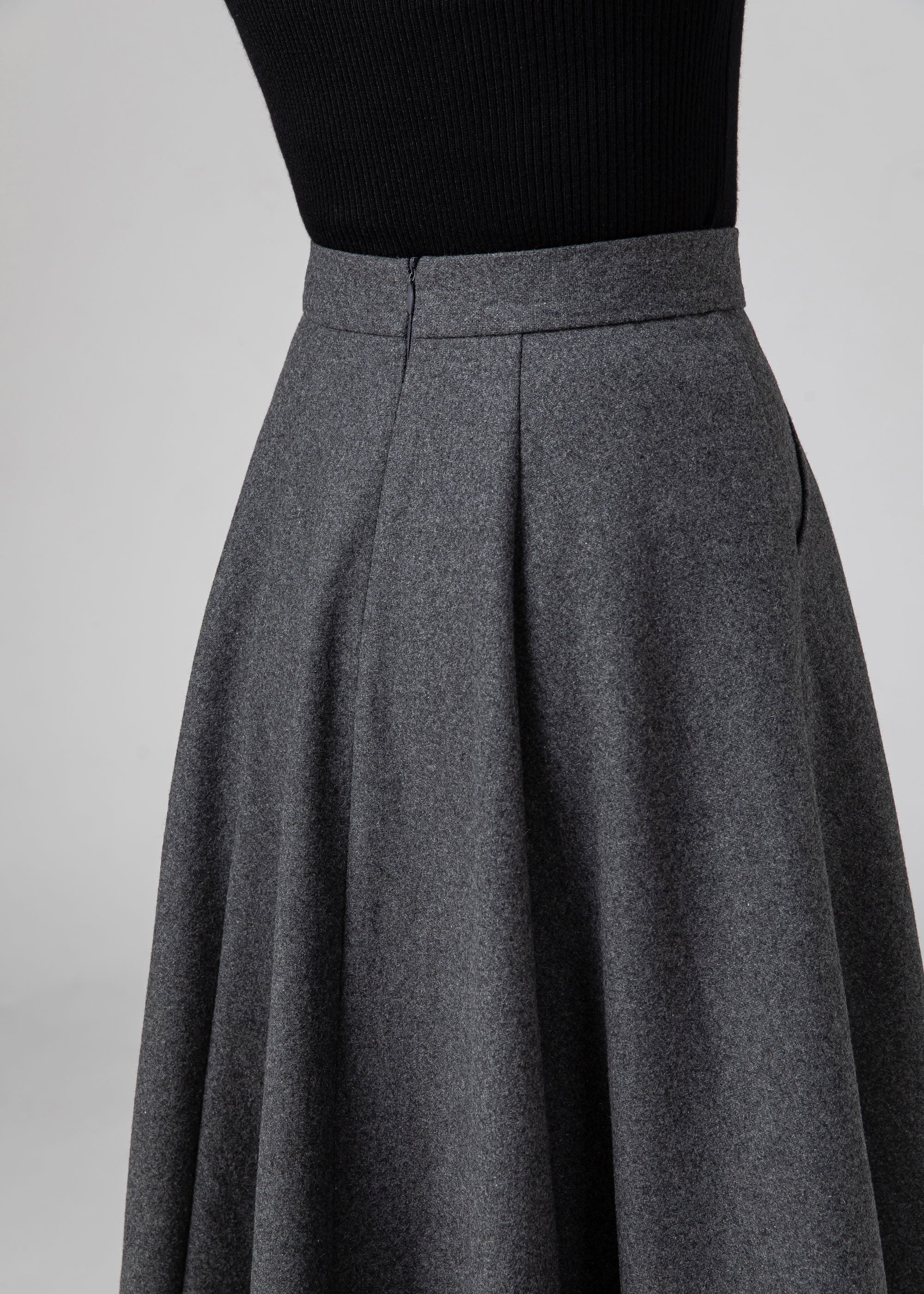 スカート KOLEAT Wool herringbone pleated long skirt charcoal gray win MUSINSA | KOLEAT Wool herringbone pleated long skirt