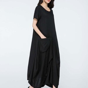 Black Linen Dress, Linen Dress, Long Linen Dress, Linen Maxi Dress ...