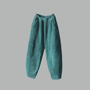 Winter Slacks Corduroy pants, Retro Thicken Corduroy Pants, women Loose Pants, Brown pants, Handmade Pants, Ylistyle C1812 5-Green