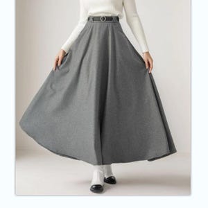 ★ Margarin Fingers★ RIVET LONG SKIRT (LIGHT GREY) MARGARIN FINGERS Rivet Long Skirt - Light Grey | 하이츠스토어