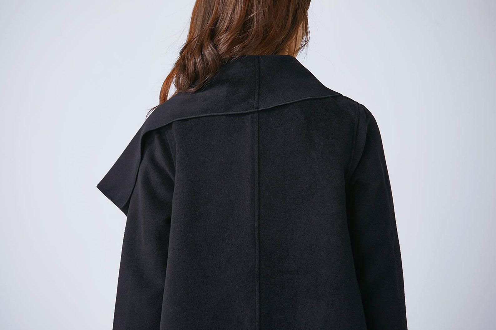 Black Wrap Coat Wool Wrap Coat Plus Size Coat Black Wool Etsy