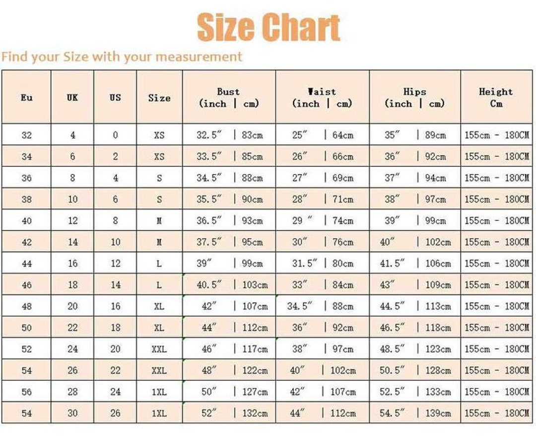 Size Guide, Size Chart, Custom Made Order, Extra Fee -  Sweden