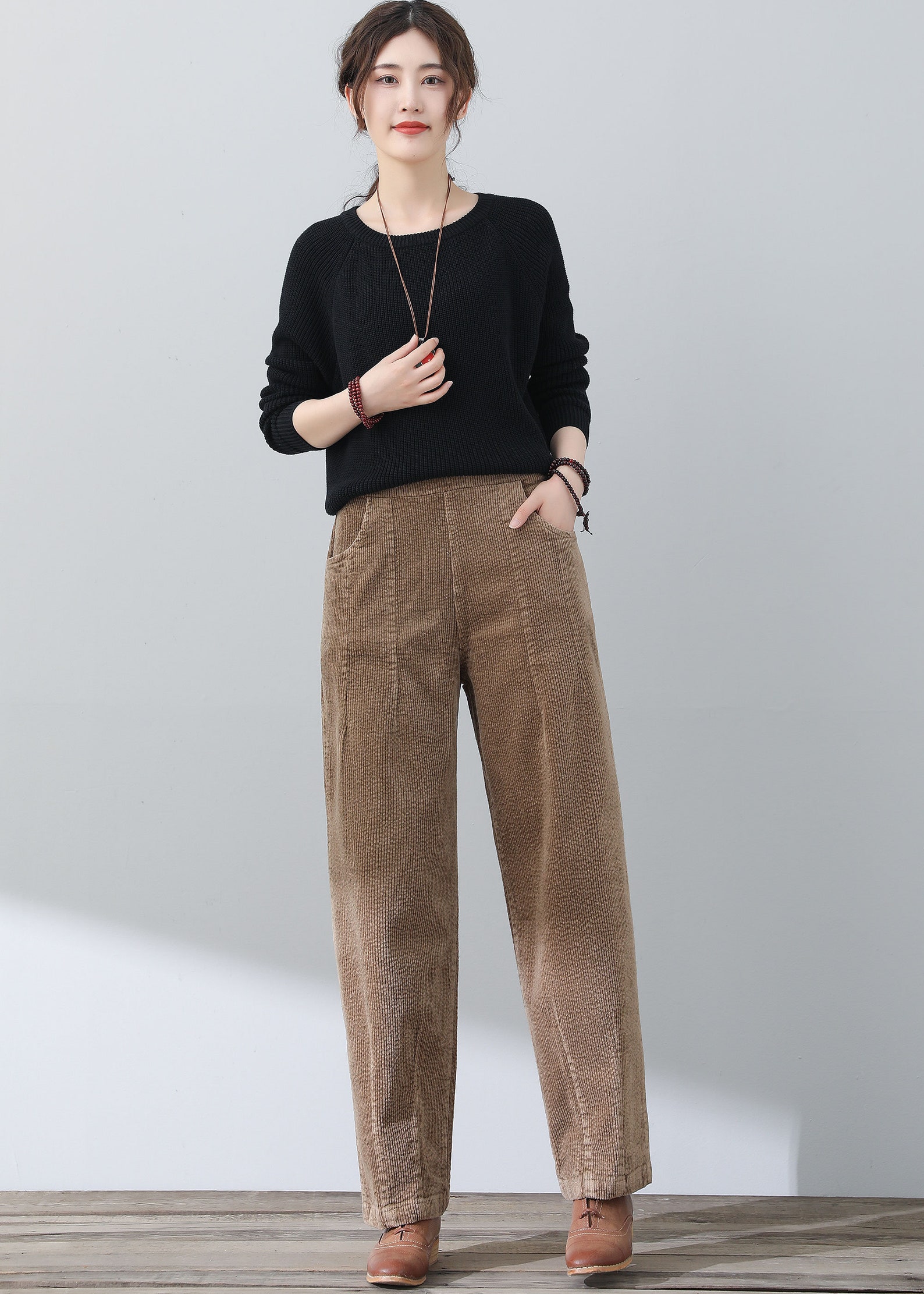 Corduroy Wide-Leg Cargo Pant