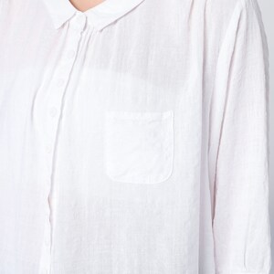 white cotton Shirt, Button Down shirt, summer shirt tops, Oversized Shirt, casual loose blouse, Womens Shirt, Handmade Shirt c3323 image 8