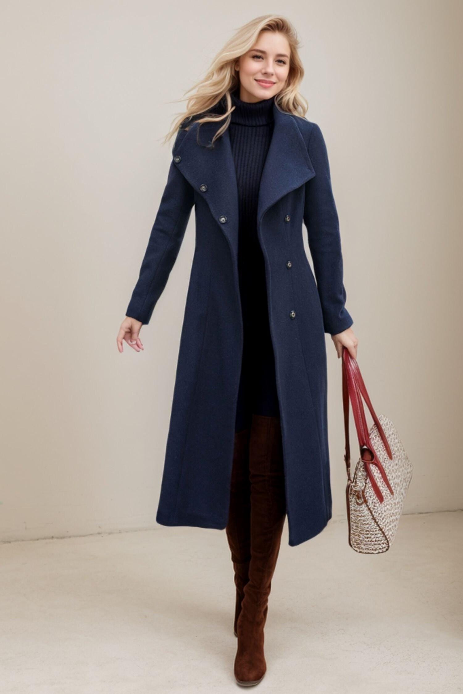 volume wool tailored coat charcoal gray | épine
