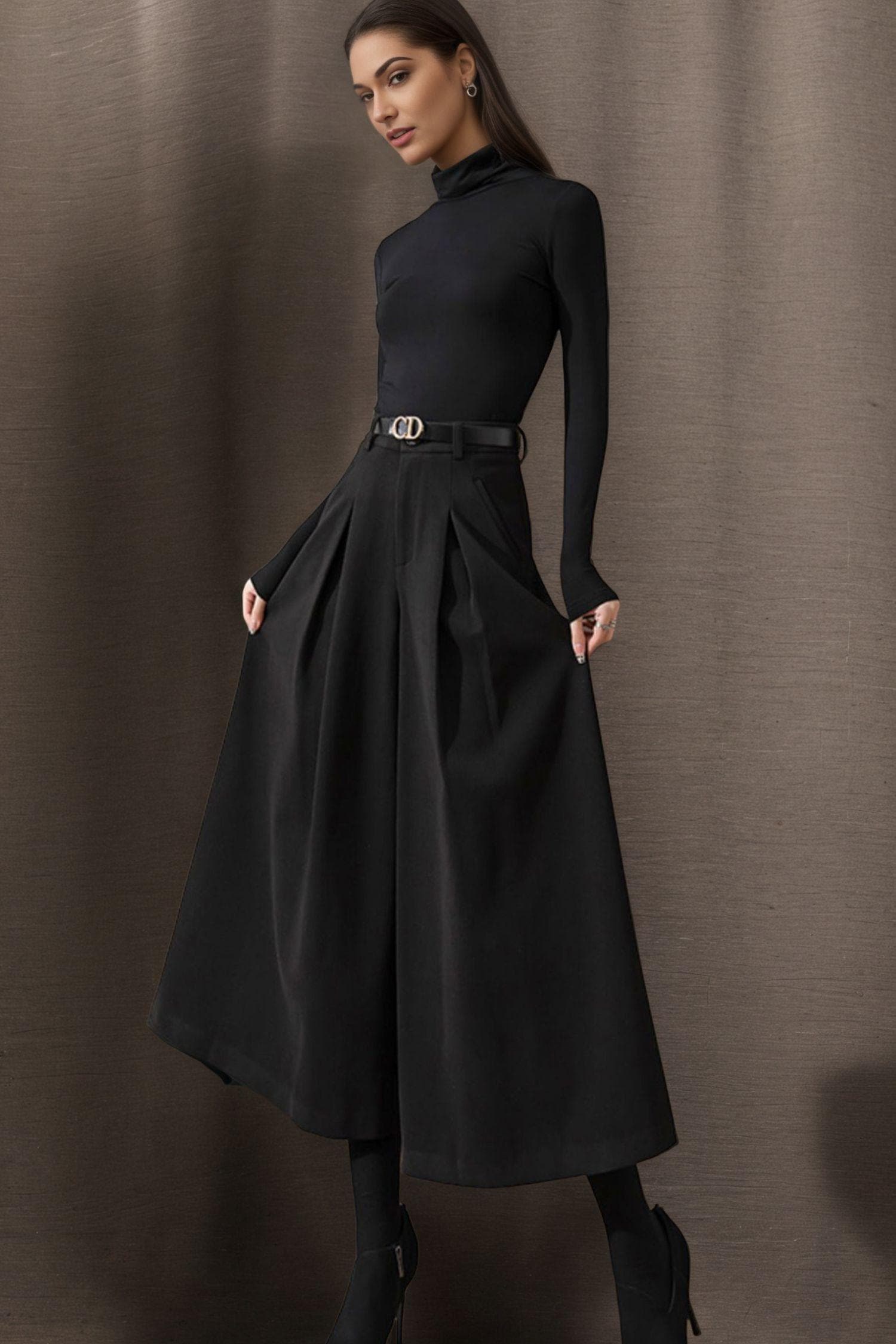 ジャケット [SAINT LAURENT] Black Wool Wide-Leg Pant Saint Laurent Wide-Leg Pants in Wool | Saks Fifth Avenue