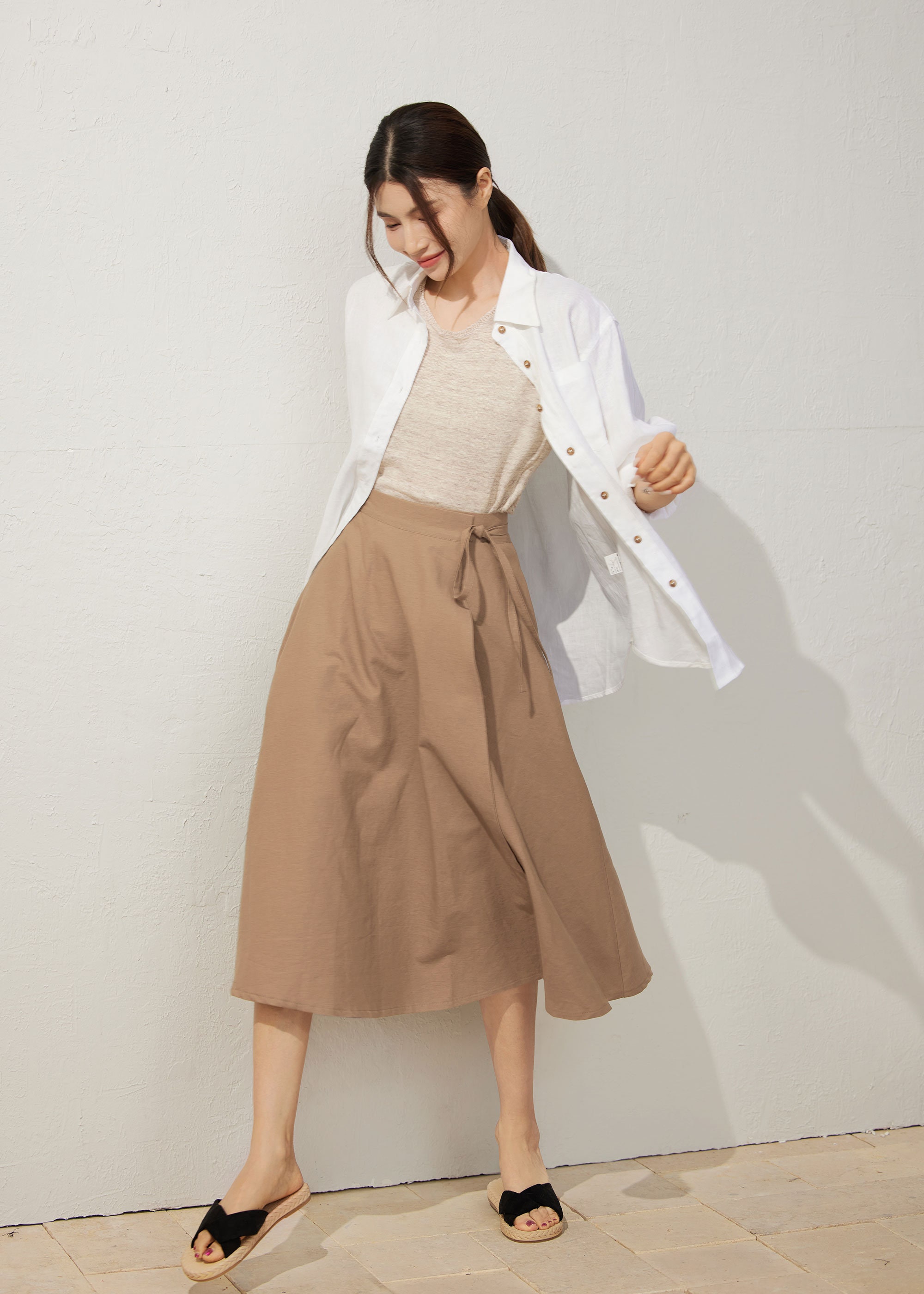 Linen Wrap Skirt, Linen Skirt, Women's Linen Midi Skirt, A