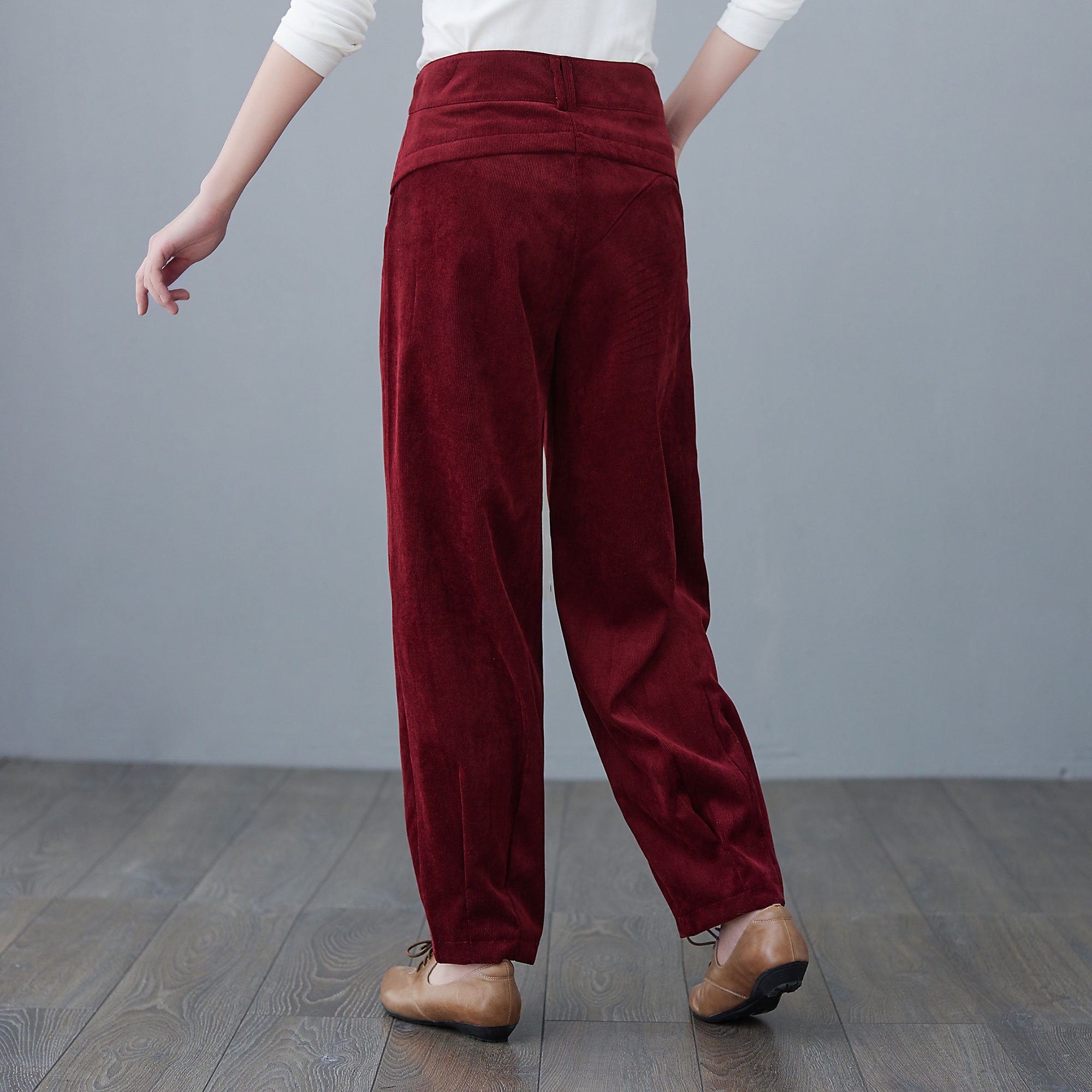 Wide Leg Corduroy Pants, Womens Long Corduroy Pants, High