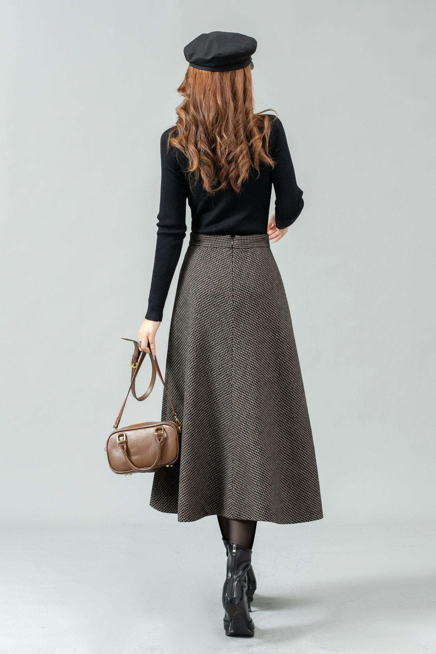 WORSTED WOOL SKIRTS｜BLACK NAVY – Cornier