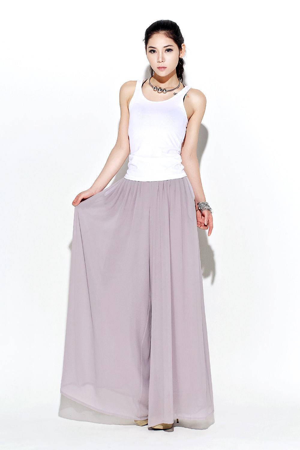 Skirt Pants, High Waisted Pants, Wide-leg Maxi Pants Women