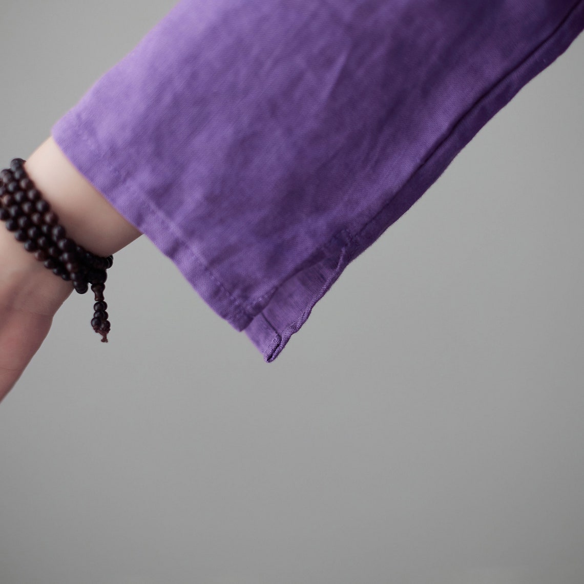 Purple Linen Tops V Neck Long Sleeve Loose Tops and Blouses Etsy