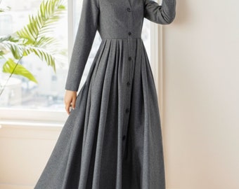 Womens High Waist Slit V-Neck Dress Short Sleeve Solid