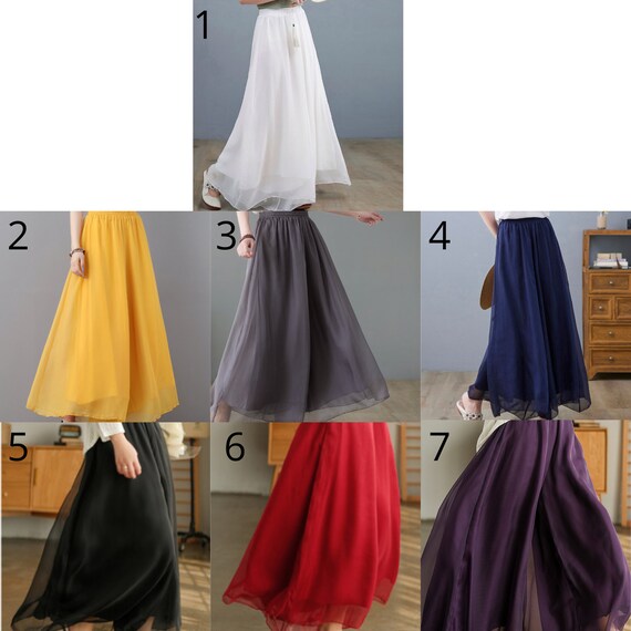 Summer White Chiffon Palazzo Pants for Women, Wide Leg Pants Summer White Chiffon Palazzo Pants for Women, Wide Leg Pants