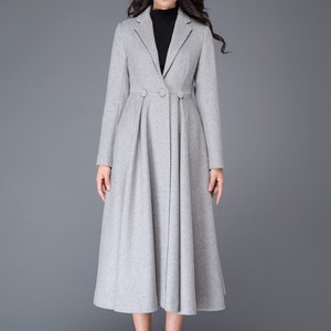 Long Wool Princess Coat, Swing wool Coat, Fit &Flare Coat, Women's Winter Wool Coat, Winter Wedding Coat, Retro Maxi wool Coat C996 image 3