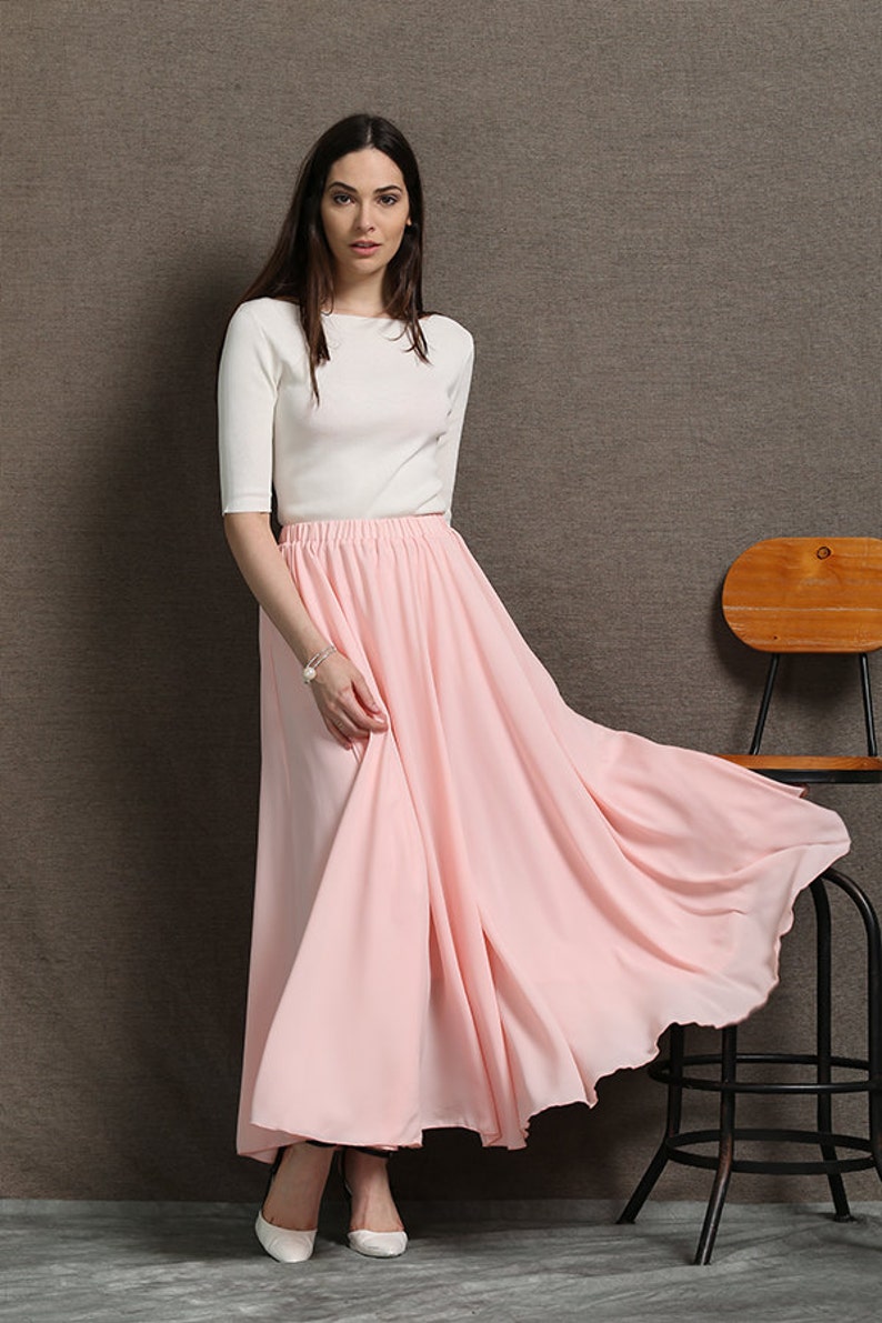 chiffon wrap maxi skirt