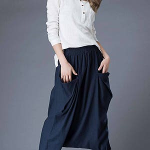 Harem pants, Linen pants, Blue Pants, harem pants women, Summer pants, Plus size pants, Casual pants, Custom pants C867 image 5