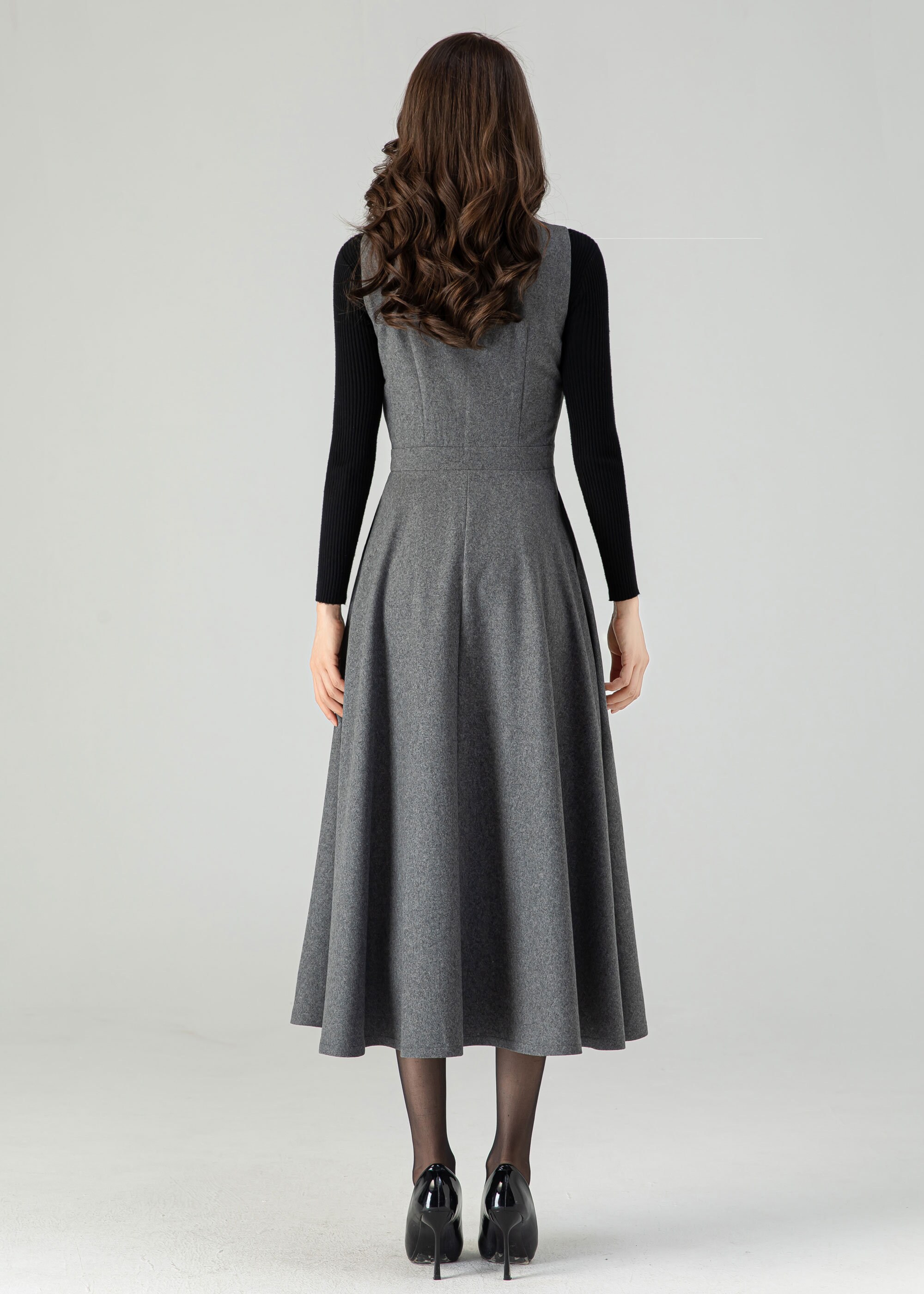 限定値下げ　INES - SILK WOOL FLARE DRESS INES - SILK WOOL FLARE DRESS – HARUNOBUMURATA