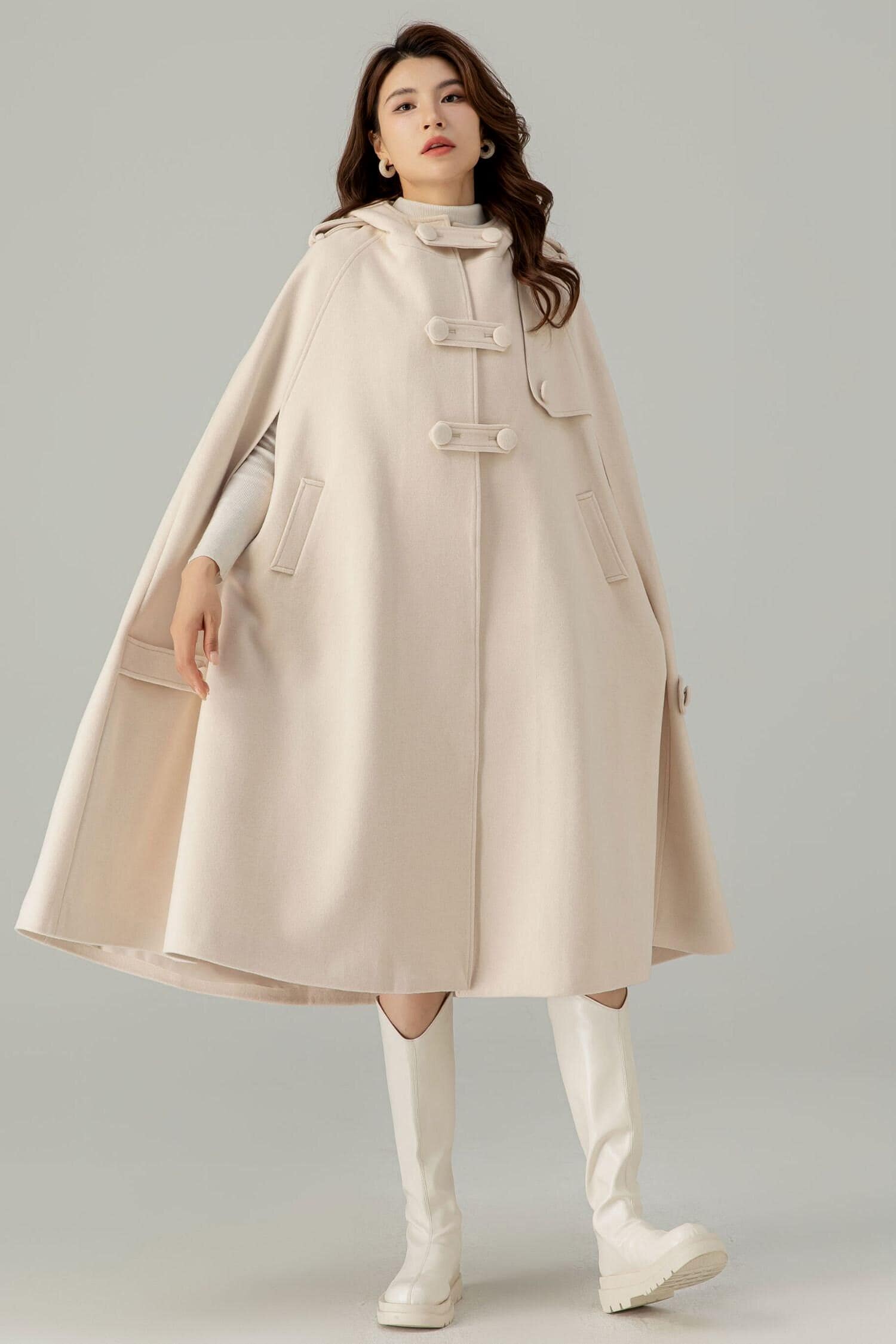 LIDNM（リドム）の「Super 140s SHAWL COLLAR CAPE COAT
