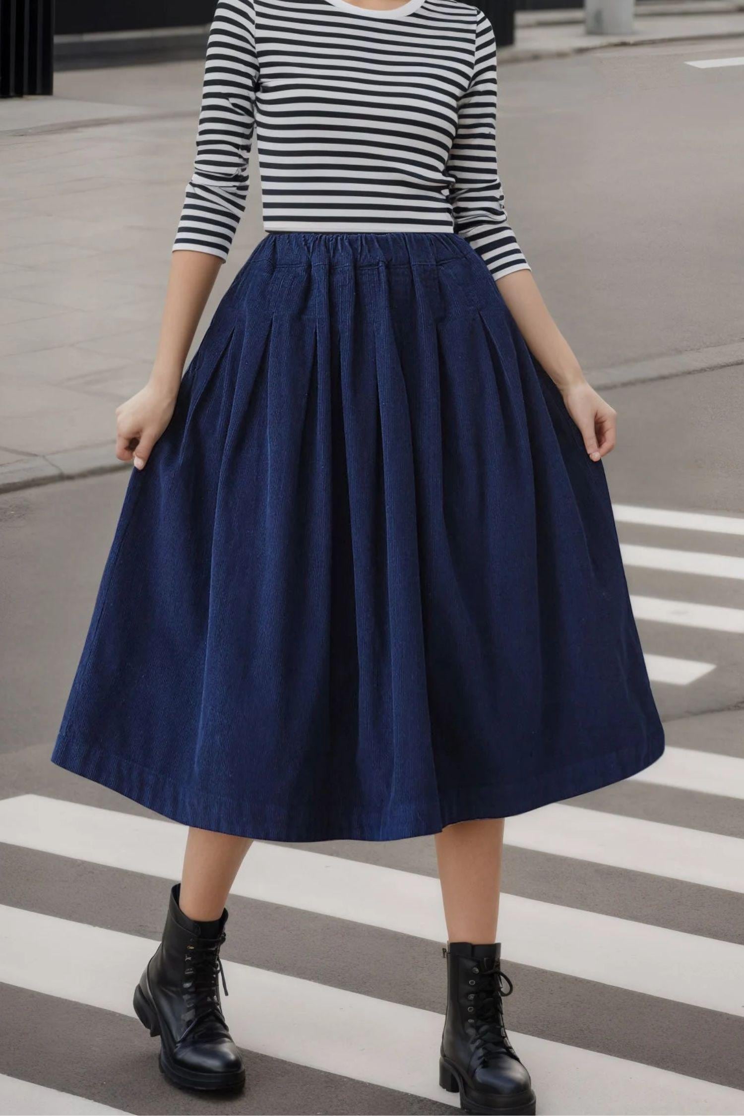 【BAON】Velky corduroy banding midi skirt BAON】Velky corduroy banding midi skirt cot-corduroy