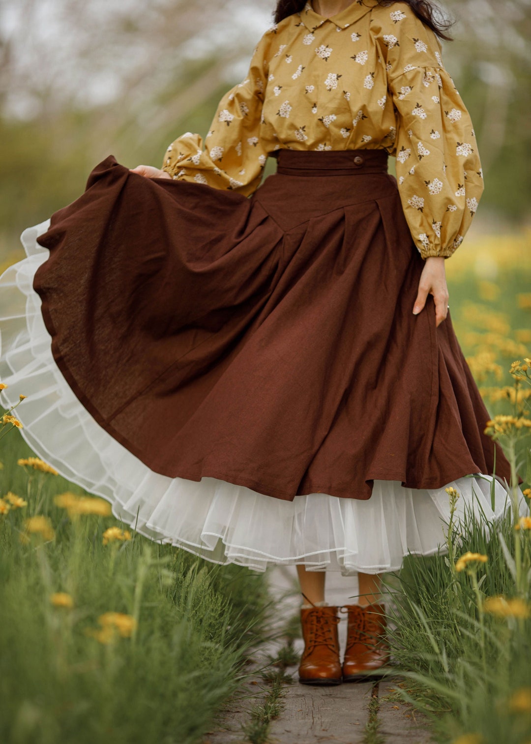 スカート johnsmedley LINEN QUILT SKIRT image_4378279b-d15e-4b20-a898-