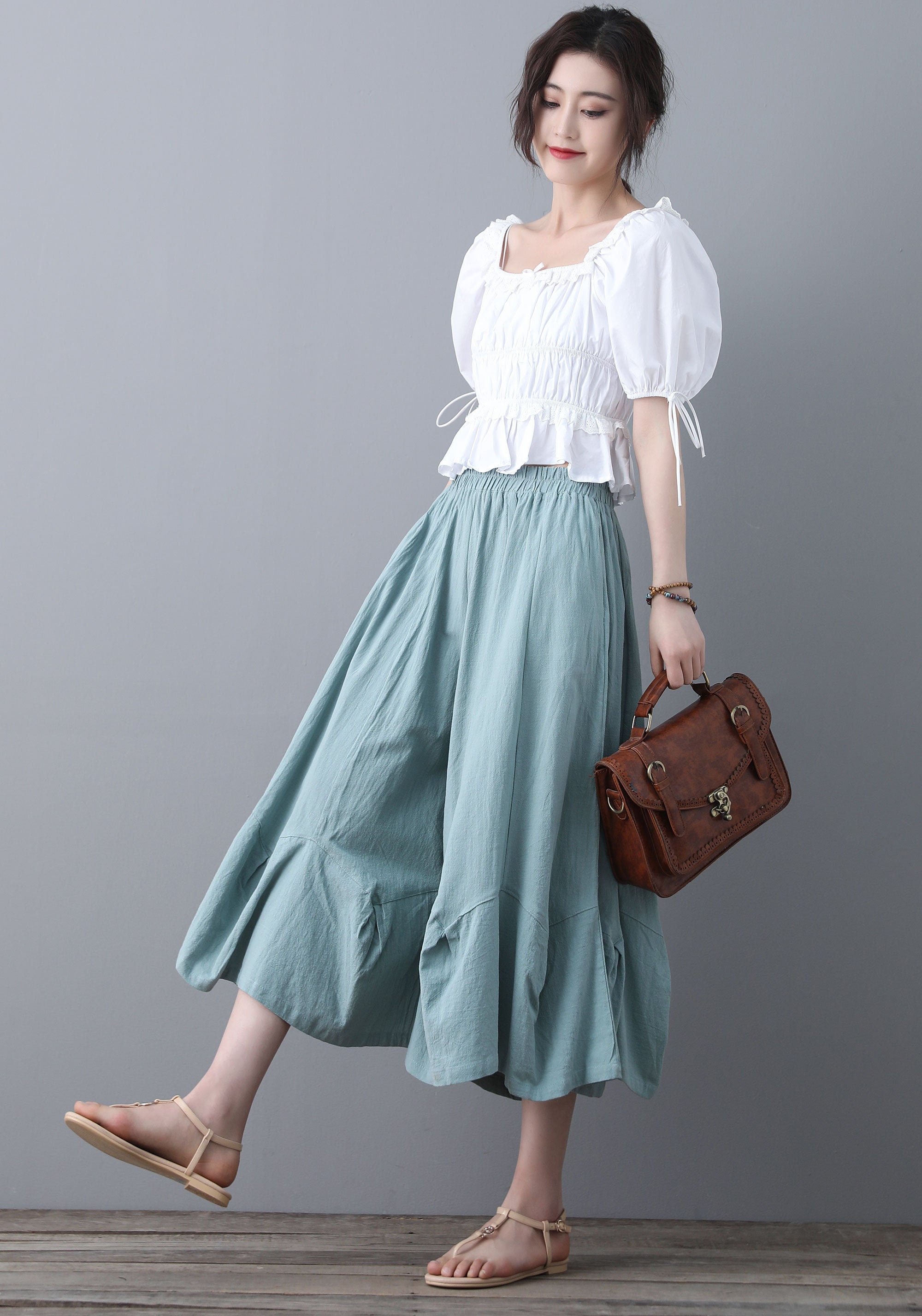 Plus size linen culottes sale