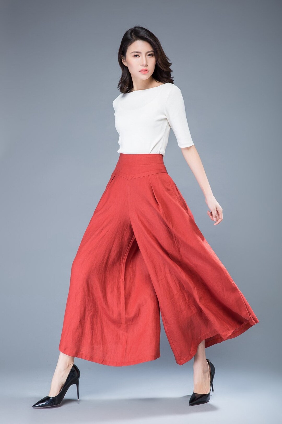 【DEARMINE】Slory Linen Wide Pants Linen Wide Leg Pants- Latte – Ocean State of Mind PR