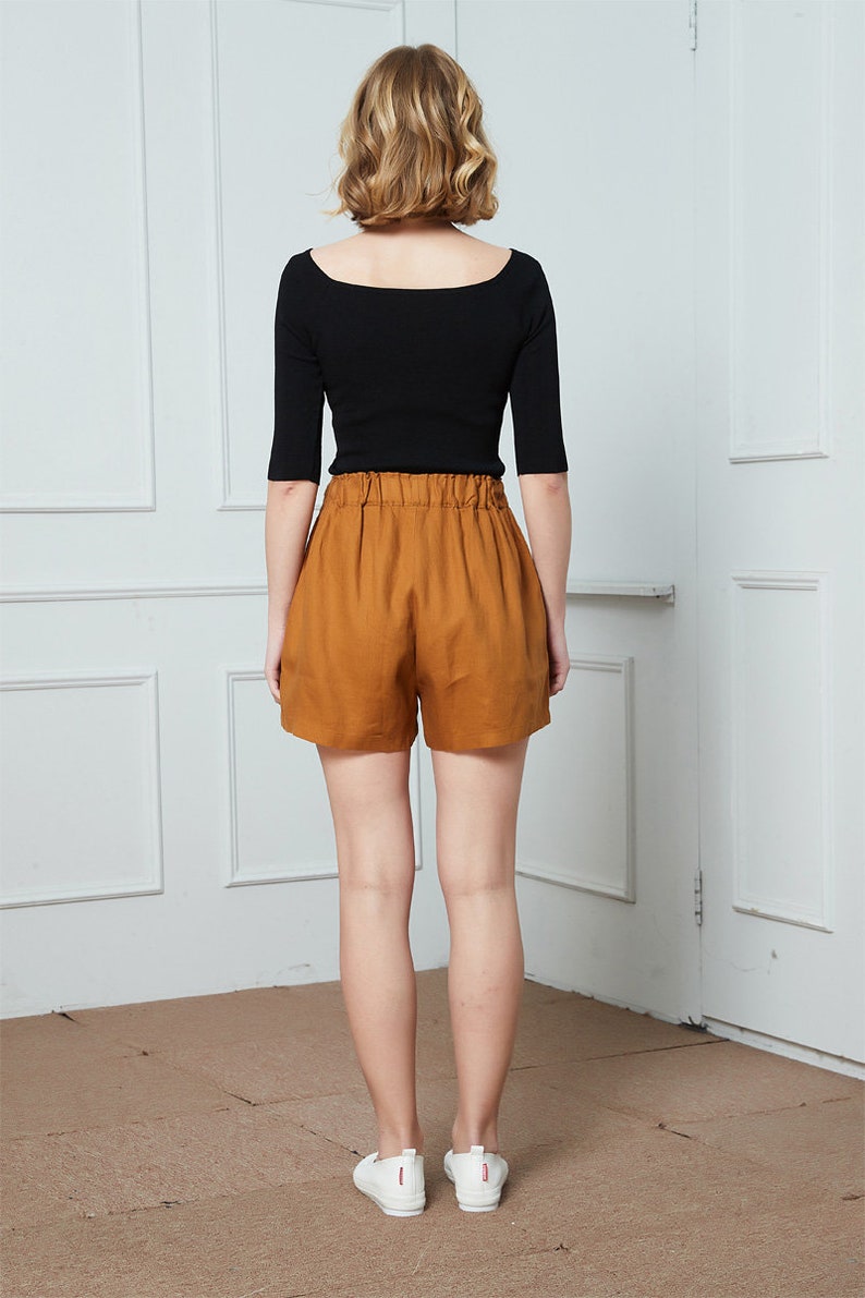 Linen shorts Women Linen shorts High Waist Linen Shorts Etsy