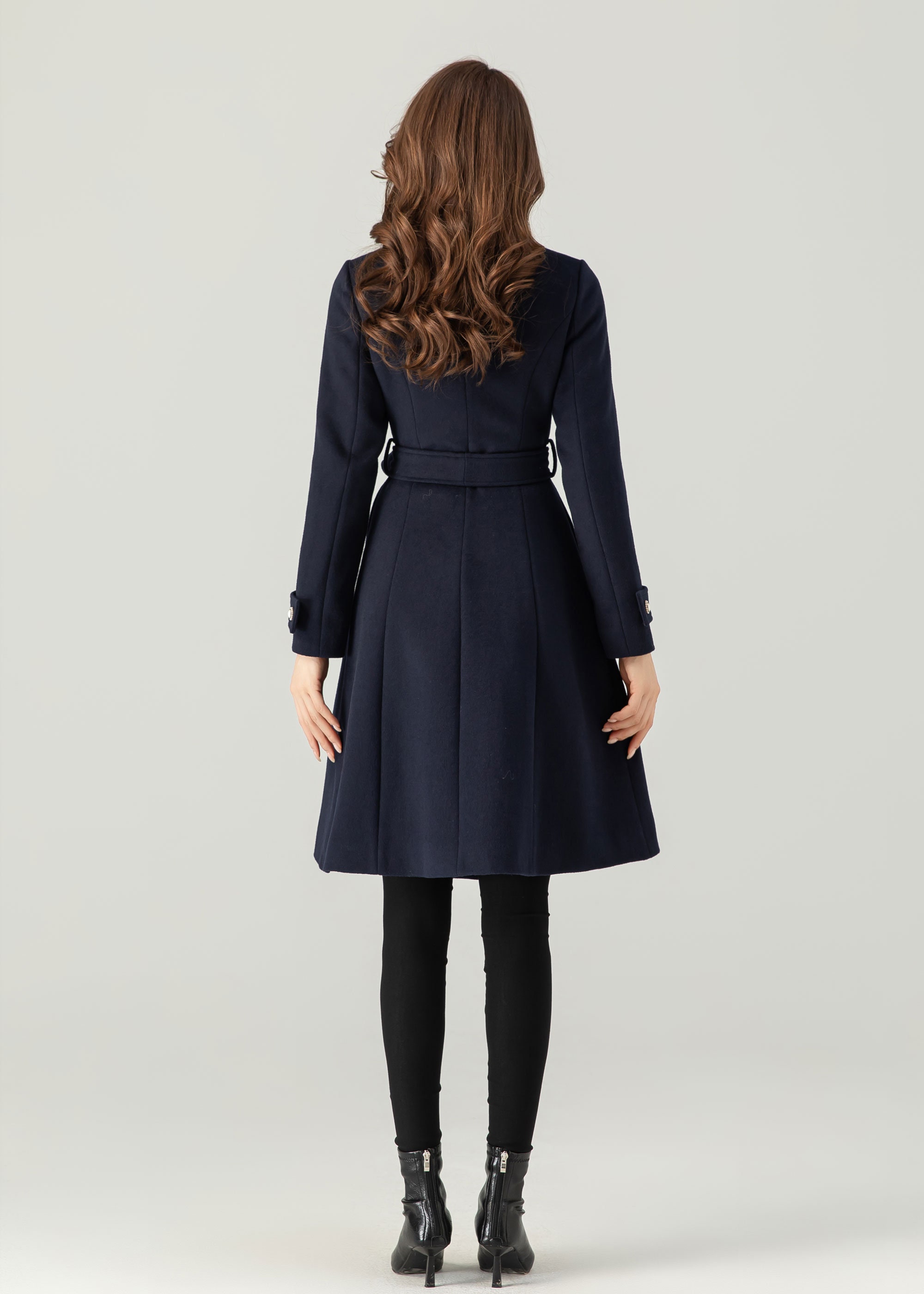 60s Inspired Fit and Flare Wool Coat Women, Swing Wool Princess