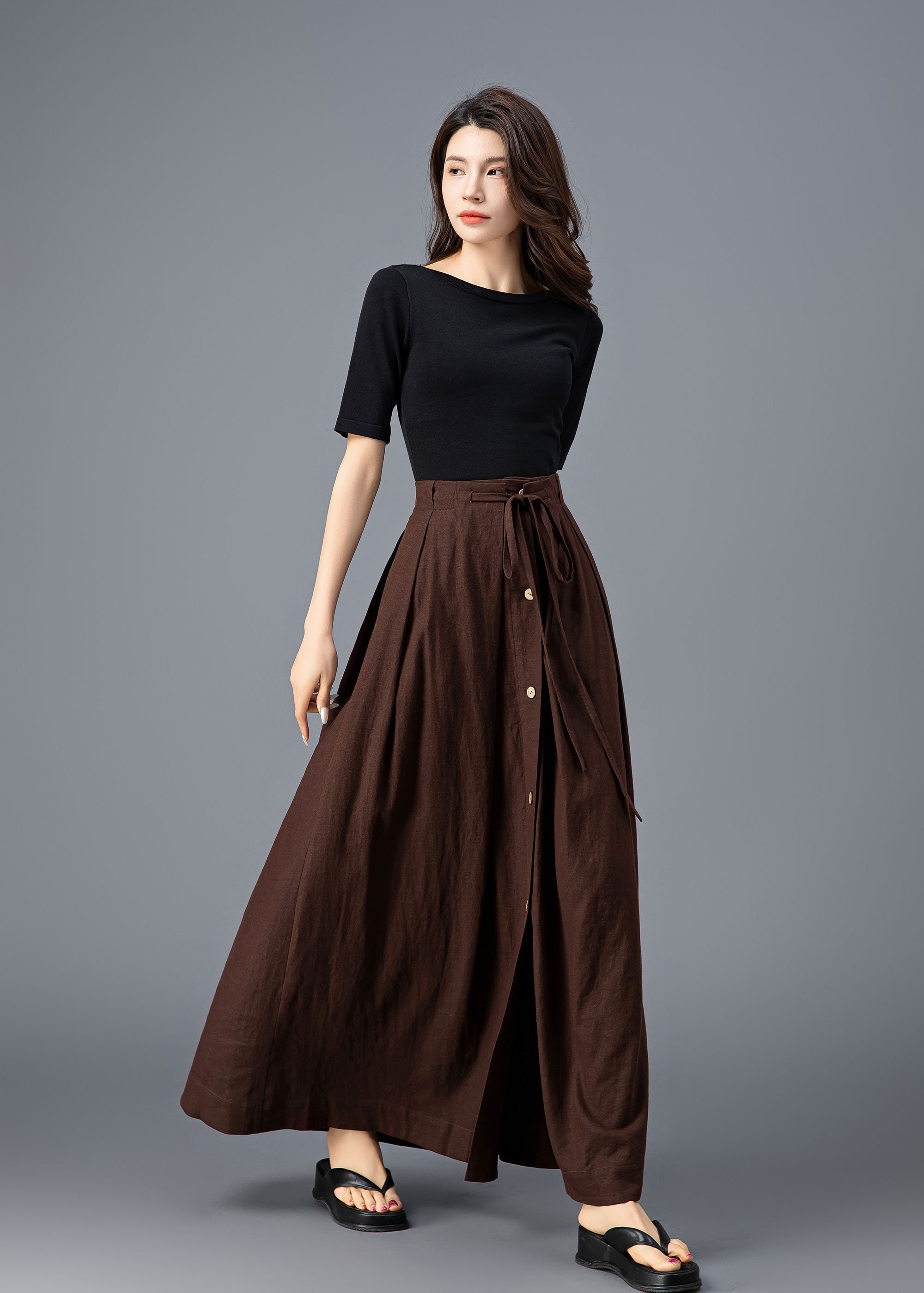 Linen Maxi Skirt, Button Down Linen Skirt, Brown Skirt Womens, Casual Long Skirt, Skirt With Drawstring Waist, Plus Size Linen Skirt C3920 - Etsy Linen Maxi Skirt, Button Down Linen Skirt, Brown Skirt Womens, Casual Long Skirt, Skirt With Drawstring Waist, Plus Size Linen Skirt C3920 - Etsy