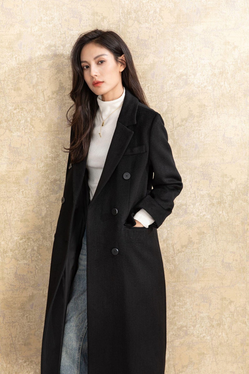 Womens Long Wool Coat, Black Wool Coat, Winter Coat, Trench Coat