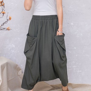 Harem pants, Linen pants, Blue Pants, harem pants women, Summer pants, Plus size pants, Casual pants, Custom pants C867 image 8