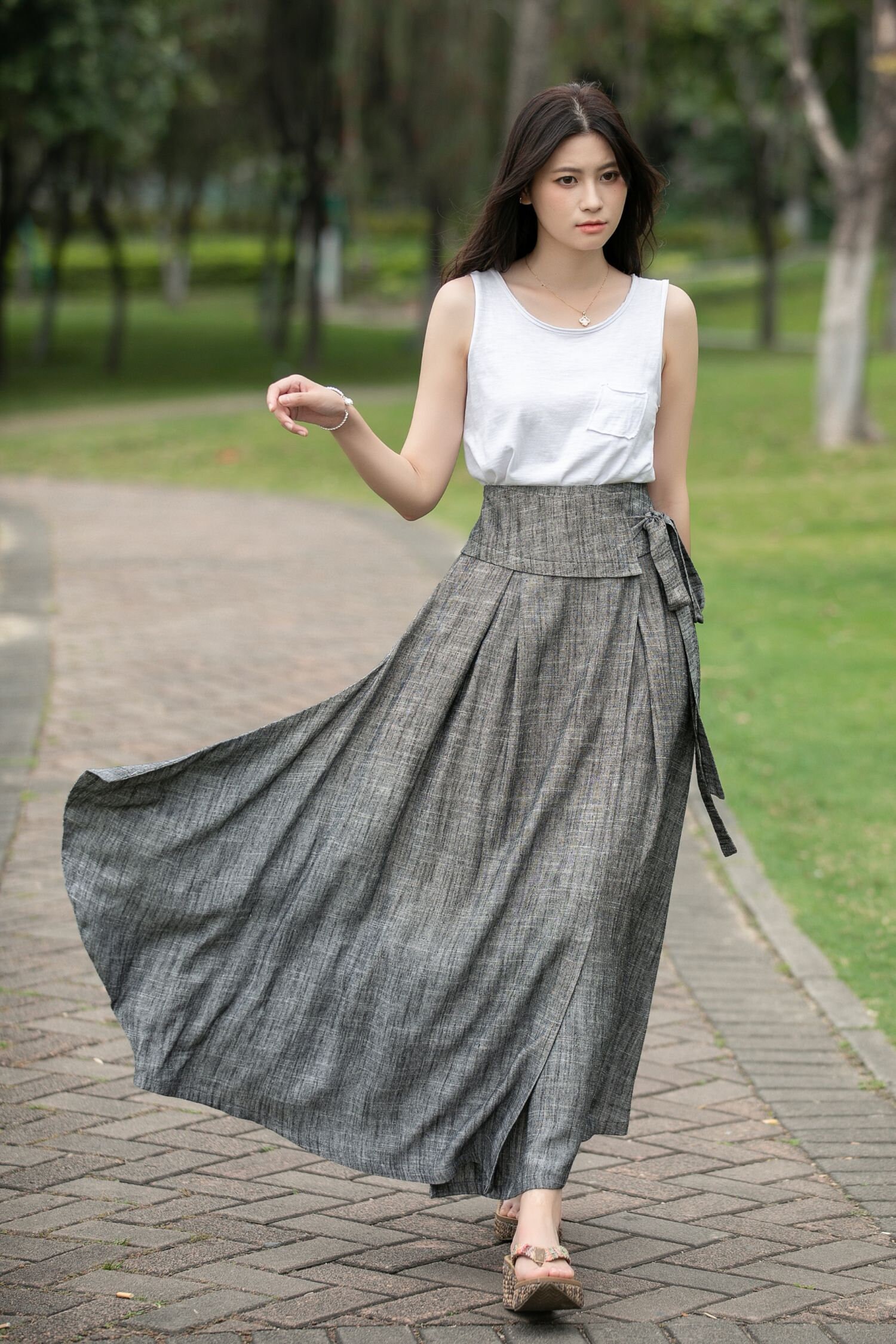 スカート L'Appartement Linen Canvas Long Skirt il_1080xN.2969422402_9l21.jpg