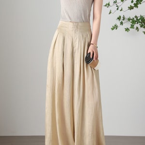 Women's Summer Wide Leg Linen Pants, Loose Linen Pants, Casual Linen Pants, Plus Size Pants, Tencel Flax Pants, Custom Pants, Ylistyle C3255 image 6