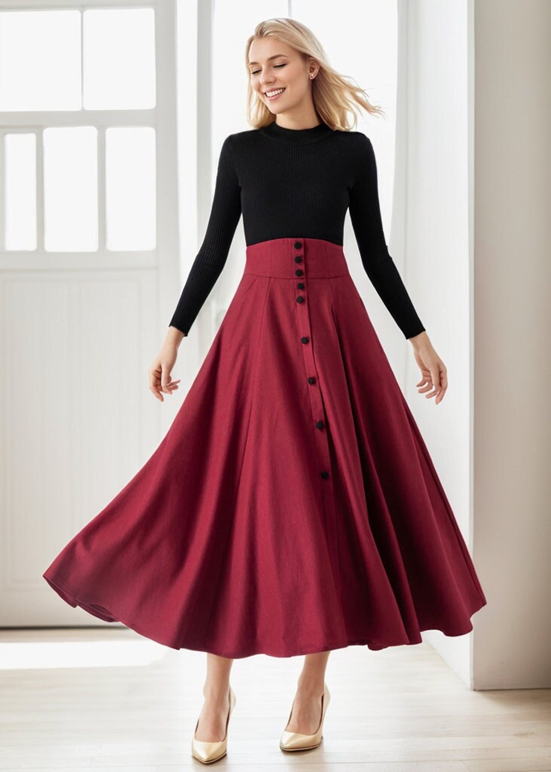 Wool Skirt, Maxi A Line Skirt, High Waisted Skirt, Swing Skirt, Plus Size Skirt, Made to Order, Button Down Skirt, Ylistyle C3622 - Etsy Wool Skirt, Maxi A Line Skirt, High Waisted Skirt, Swing Skirt, Plus Size Skirt, Made to Order, Button Down Skirt, Ylistyle C3622 - Etsy