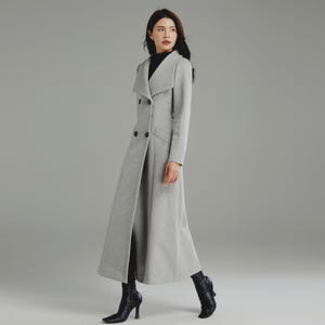 Black Wool Coat, Long Wool Coat, Hooded Wool Coat, Trench Black Wool Coat, Long Wool Coat, Hooded Wool Coat, Trench