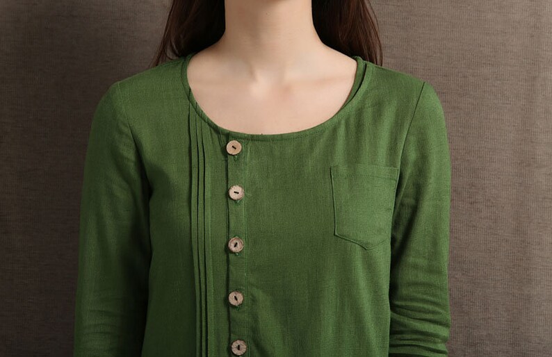 Linen Pleat Waist Maxi Dress -Green Moss