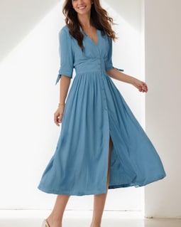 long sleeve party dresses ZAPAKA Women White A-Line High-Low Dress Wrap V Neck Sleeves Formal Dress, White / M while the see White Lace Maxi Dress Color:Brown Dress 17/01