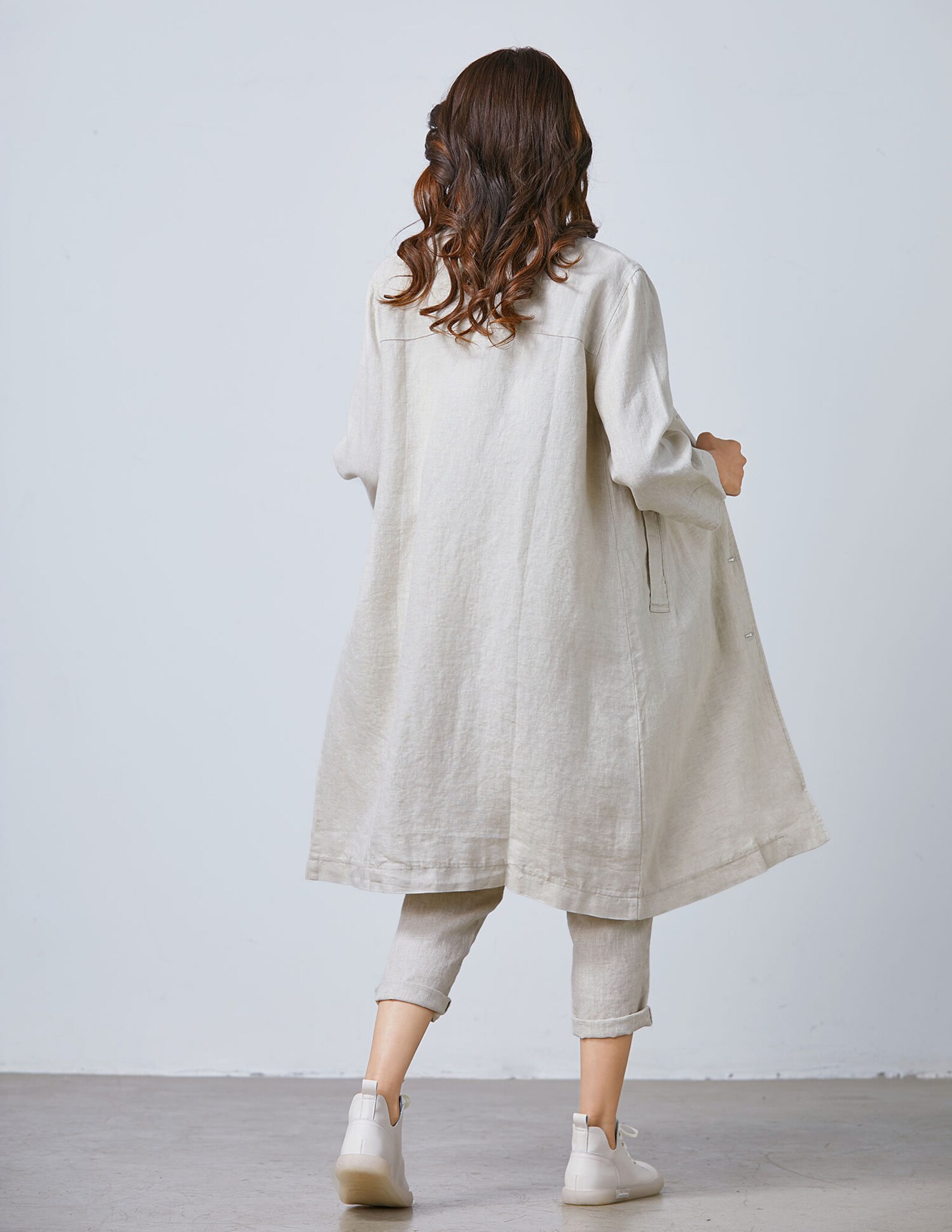 Oversized linen jacket long linen jacket beige linen jacket Etsy