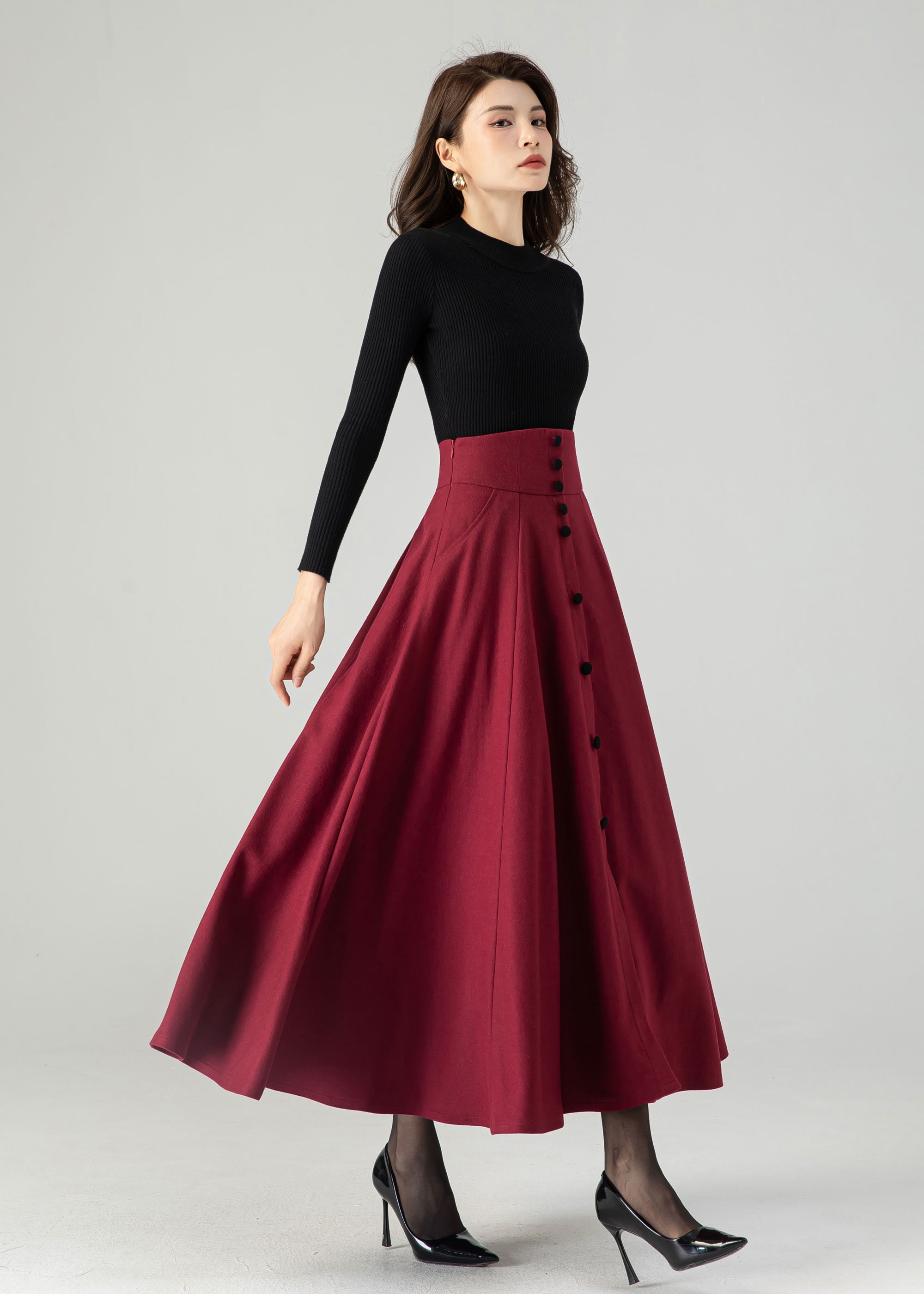 ◎mangomanyplease◎ NUVELL WOOL SKIRT (2colors) Wool skirt with slit - Women | MANGO OUTLET USA