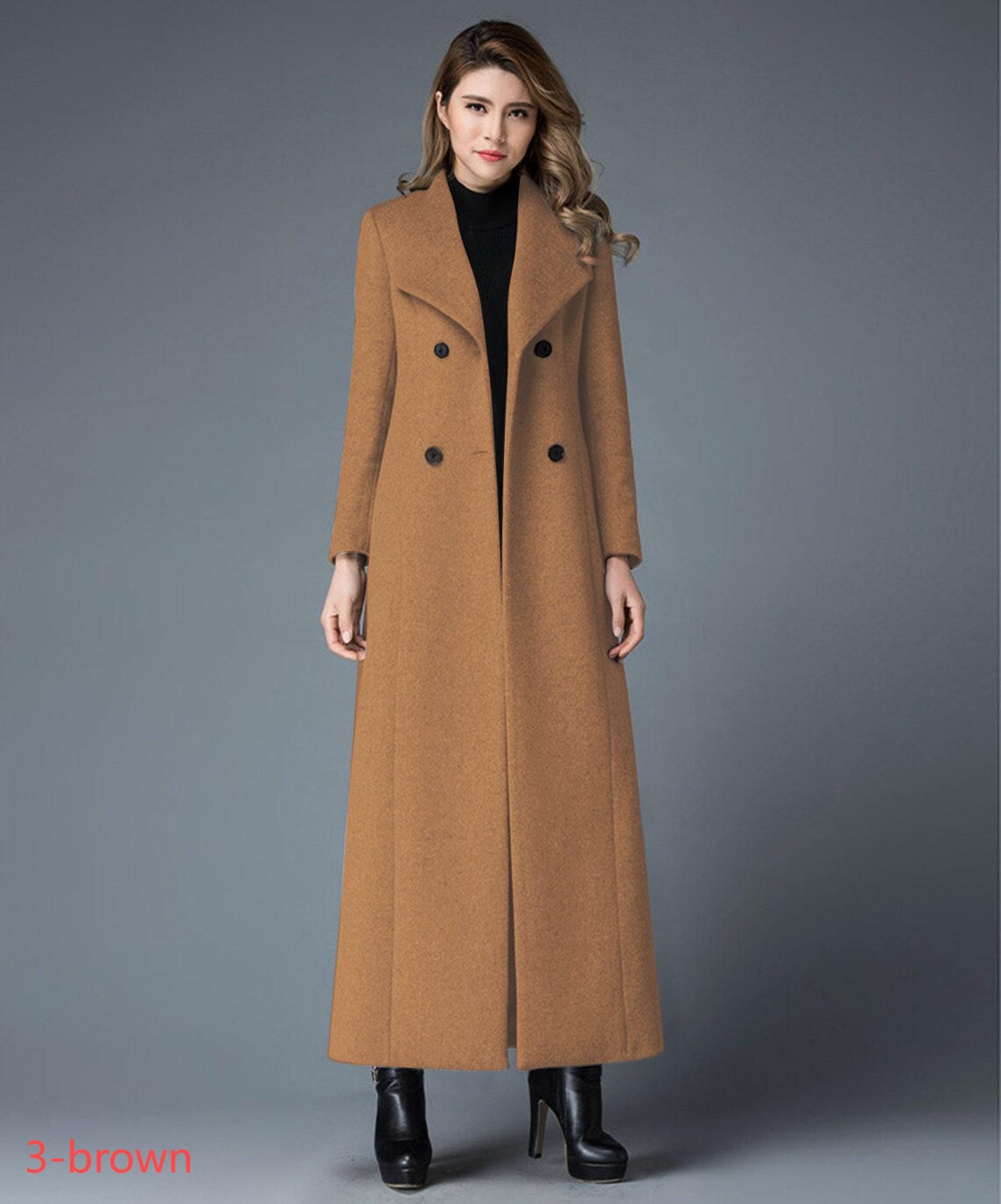 Long Wool Coat Women, Brown Wool Trench Coat, Double Breasted Wool Maxi Coat, Winter Coat Women, Autumn Winter Outerwear, Ylistyle C4401 - Etsy Long Wool Coat Women, Brown Wool Trench Coat, Double Breasted Wool Maxi Coat, Winter Coat Women, Autumn Winter Outerwear, Ylistyle C4401 - Etsy
