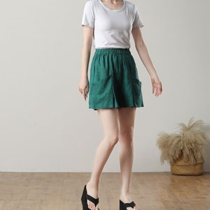 Heather Green Linen Shorts Set