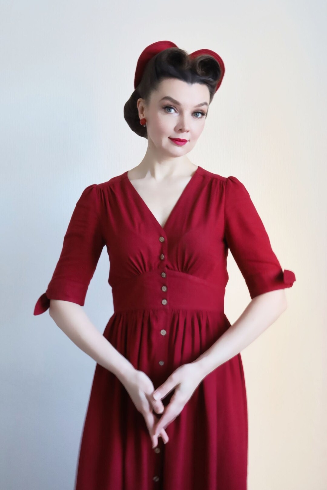 Linen Dress, Deep V Neck Linen Party Dress, Midi Linen Dress Women ...