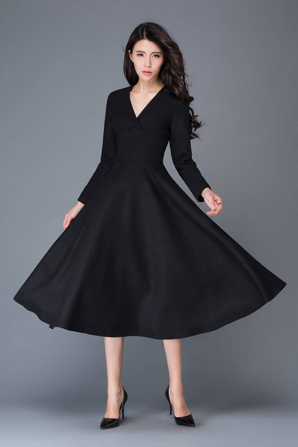 Wool Dress Woman Dress Winter Dress Vintage Dress Womens | Etsy