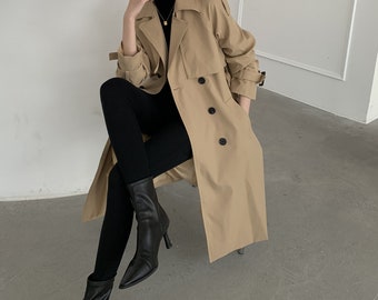 Herno trench coat long length cotton outer 40 M beige AN42