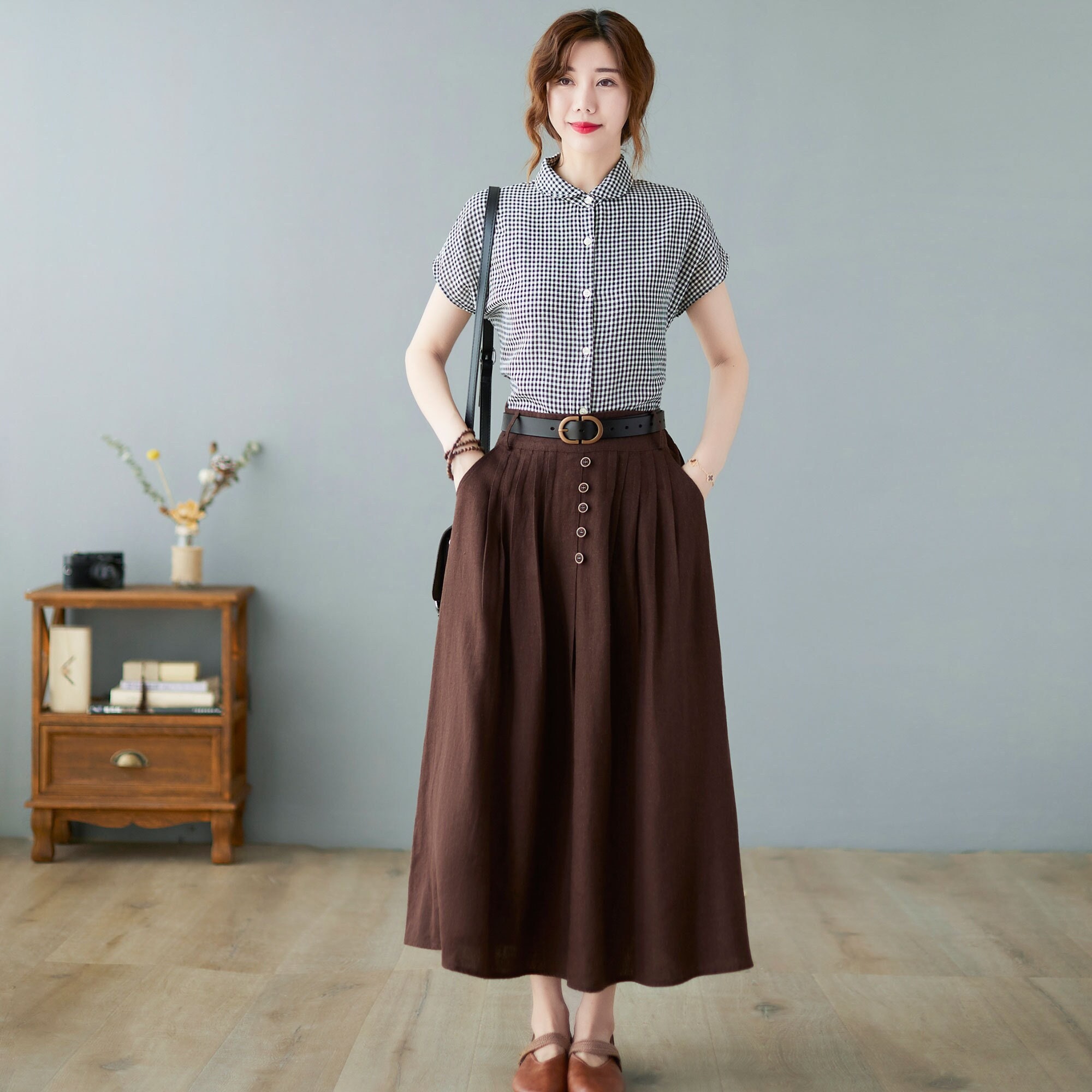 ★LEE★ Women's Sweat Long Skirt Pigment Brown LE2403SR20PW ☆LEE☆ Women's Sweat Long Skirt Pigment Brown LE2403SR20PW