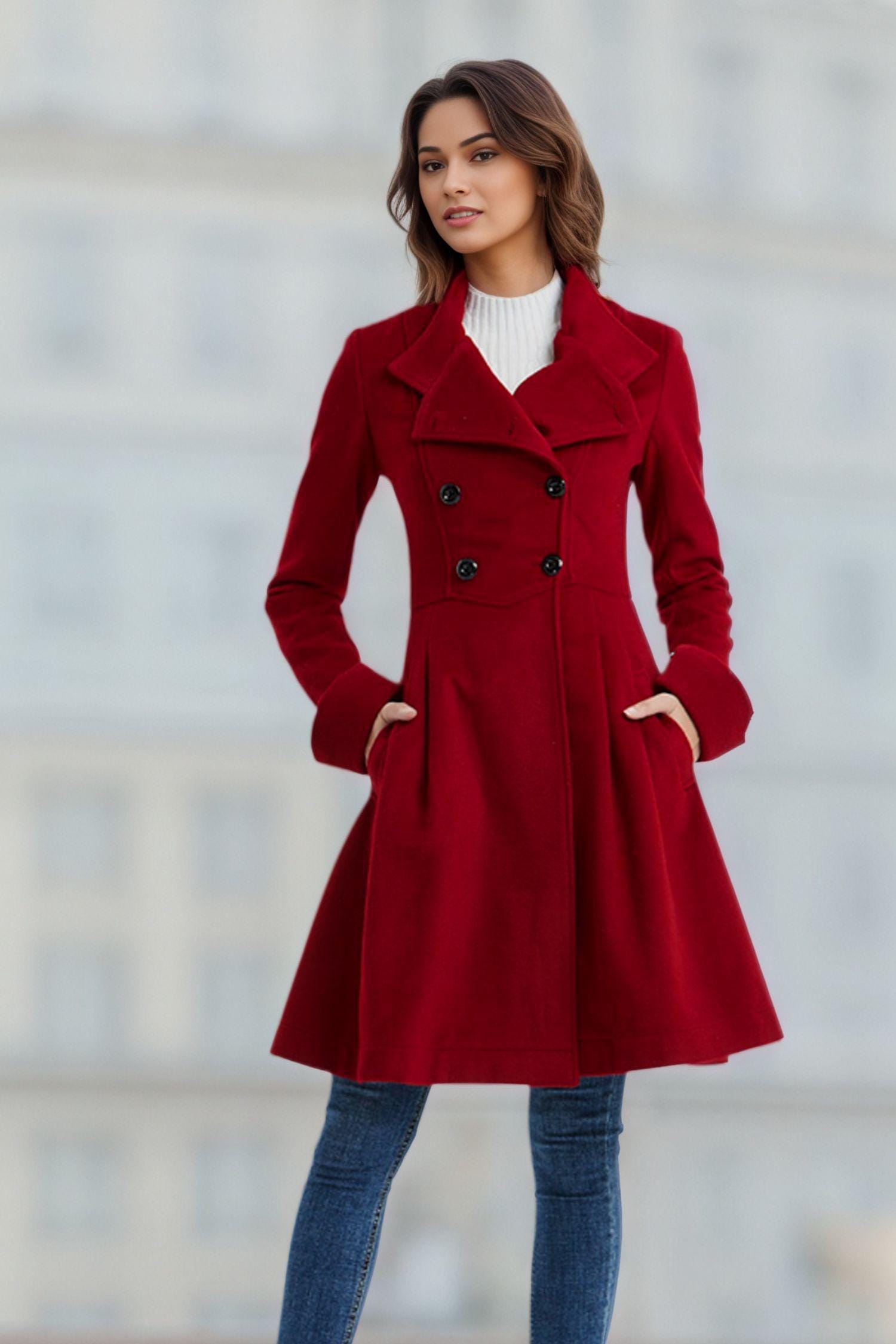Wool Coat, Midi Coat, Womens Wool Coat, Winter Coat Women, A Line