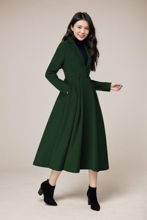 Beige swing prom wedding wool coat 4617 Beige swing prom wedding wool coat 4617