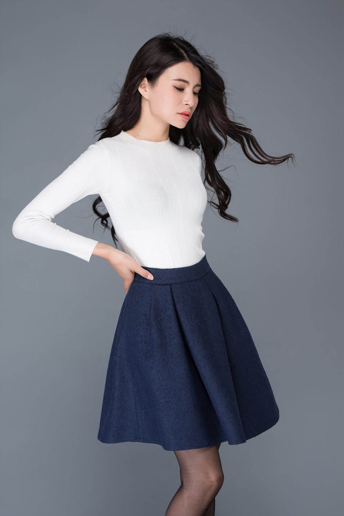 Mini Wool Skirt Blue Wool Skirt Womens Skirt Short Wool - Etsy