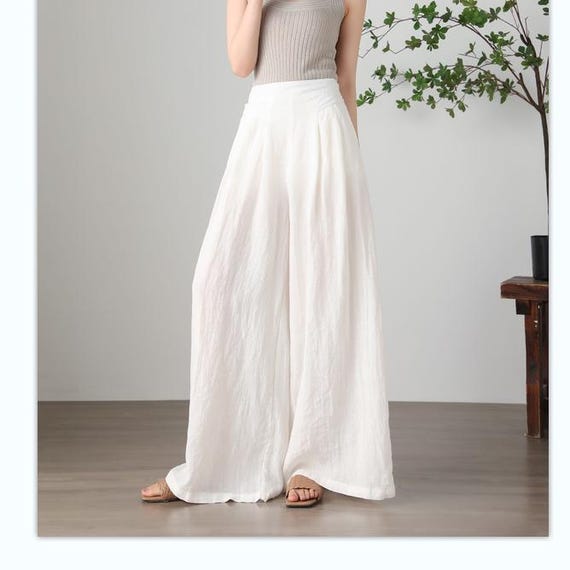 knee length dresses for ladies Delong Low Rise Linen Pants main image 1